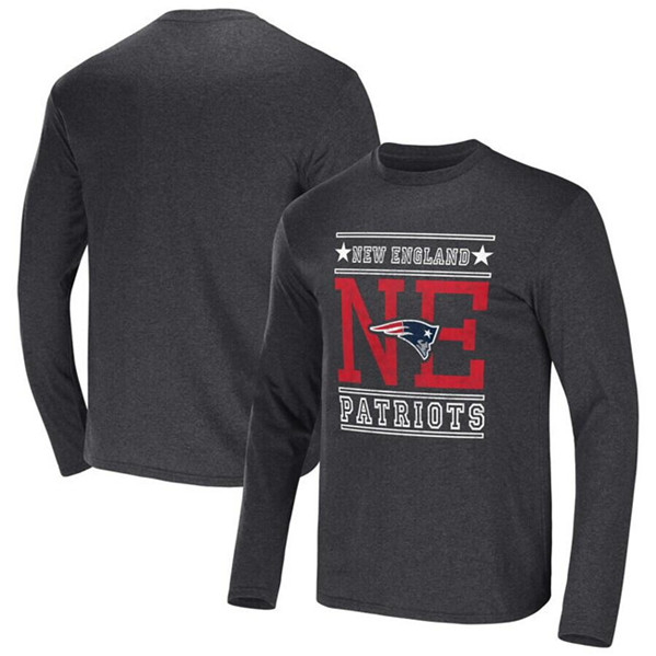 Men's New England Patriots Heathered Charcoal x Darius Rucker Collection Long Sleeve T-Shirt - Click Image to Close